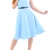 YMING Damen 50er Rockabilly Kleid Retro Partykleid Einfärbig Vintage Elegantes Kleid,Hellblau,XL/DE 42-44 - 4