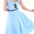 YMING Damen 50er Rockabilly Kleid Retro Partykleid Einfärbig Vintage Elegantes Kleid,Hellblau,XL/DE 42-44 - 5