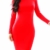 YMING Damen Abendkleid Sexy figurbetontes Kleid Cocktailkleid Abendmode Strechkleid Übergröße,Rot,XXL/DE 44-46 - 1
