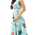 YMING Damen Partykleider Blumenkdruck Cocktailkleid Petticoat Kleid Hochzeitgast Brautjunferkleid,Grün,Blumen,XL/DE 42-44 - 3