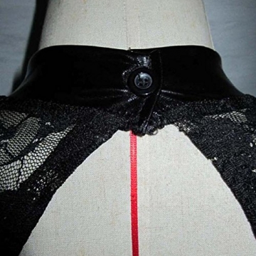 Yogogo Lackleder Spitze Wäsche elastische Größe frei Minikleid Clubwear - 