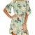 YOINS Sommerkleid Damen Kleider Rundhals Blumenmuster Kleid Elegant Kurz Hohe Taillen Minikleid Partykleid Strandmode Grün XL/EU46 - 2