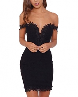 ZANZEA Damen V-Ausschnitt Spitze Schlank Bodycon Club Abend Party Cocktail Minikleid -