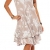 ZARMEXX Sommerkleid knielang doppellagig Baumwolle Kleid Strandkleid V-Ausschnitt floraler All-Over Print (Einheitsgröße: Gr. 38-40, beige) -