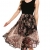 Zeagoo Damen Casual Kleid mit Blumendruck Knielang Ärmellos Chiffon Rockteil in 4 Farben (EU 38 (M), Schwarz2) -