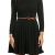 Zeagoo Damen Rollkragen Plissee Kleid Langarmkleid Business Kleid Partykleid A-Linie Kleid mit Gürtel (EU 42(Herstellergröße:XL), Schwarz) -